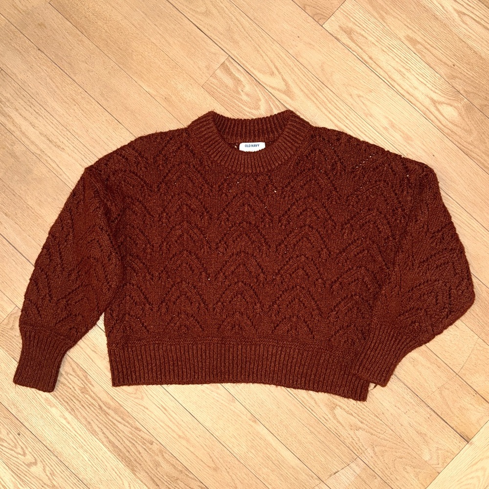 💟 Old Navy Rust Brown Knit Sweater Large